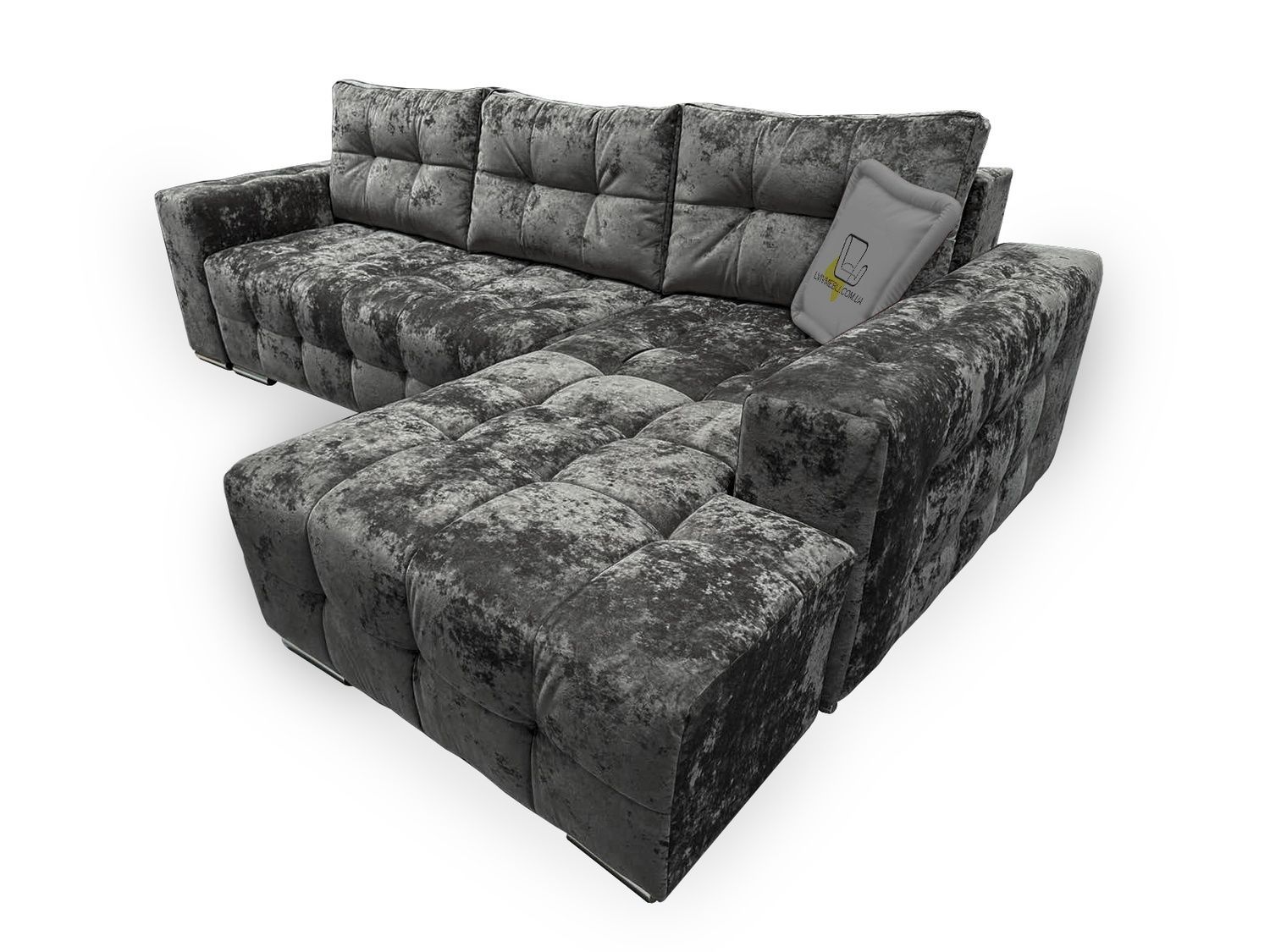 Диван Бостон VIP 296х210см (Кутовий, Велюр, Синій, Правий) GPKBSTVIP-P-Malibu9 фото