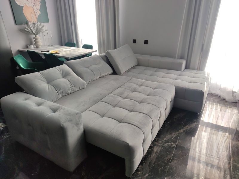 Диван Бостон VIP 296х210см (Кутовий, Велюр, Синій, Правий) GPKBSTVIP-P-Malibu9 фото