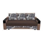 Диван Магнолия 225х100см (Прямой, Рогожка, Коричневый с бежевыи) GPDMGN-3-21 фото