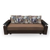 Диван Карат 225х100см (Прямой, Рогожка, Бежевый с коричневым) GPdkrt-21-3 фото